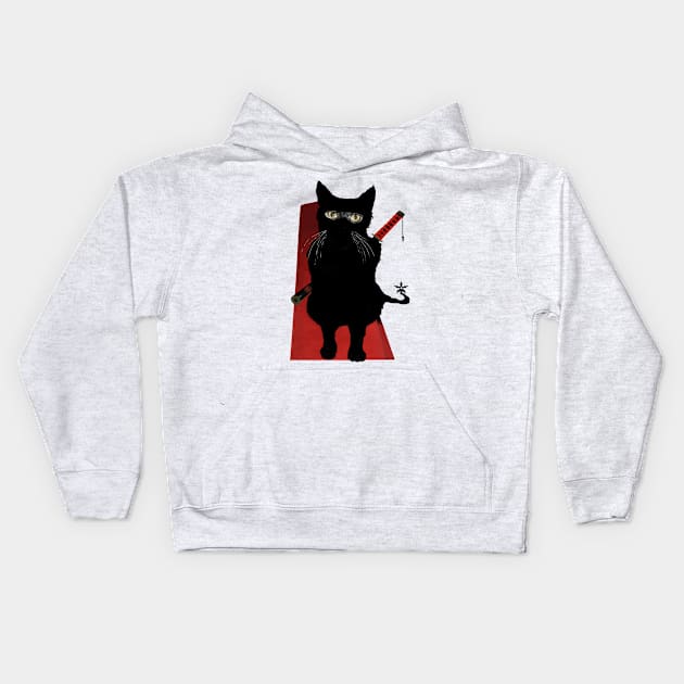 Ninja Cat Kids Hoodie by TenomonMalke